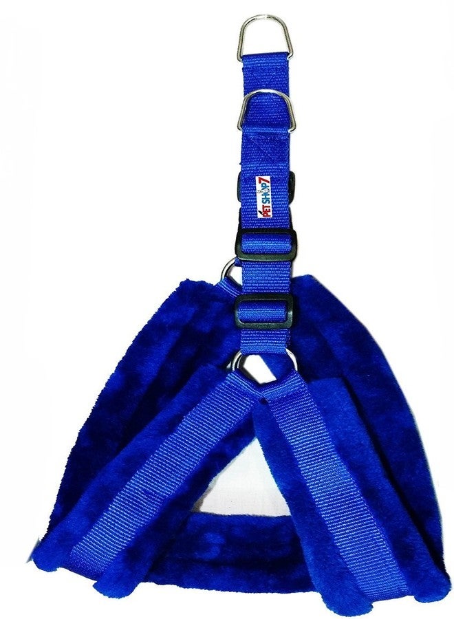 Skora Nylon Dog Harness & Leash Set with Fur 0.75 inch Small - Blue (Chest Size - 25-28) - Image 2